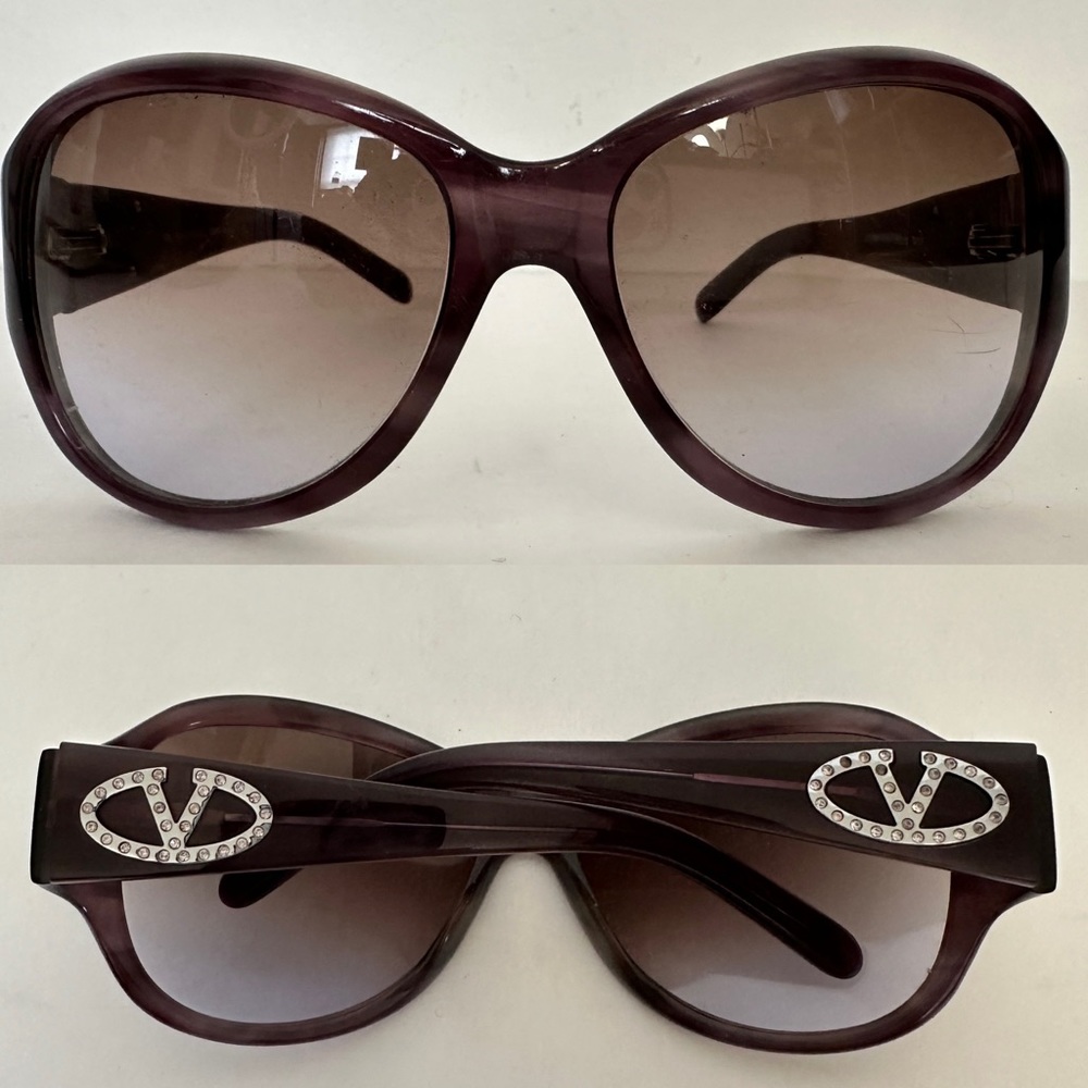 Valentino Sunglasses gradient lenses dark purple frames 5523 style 120